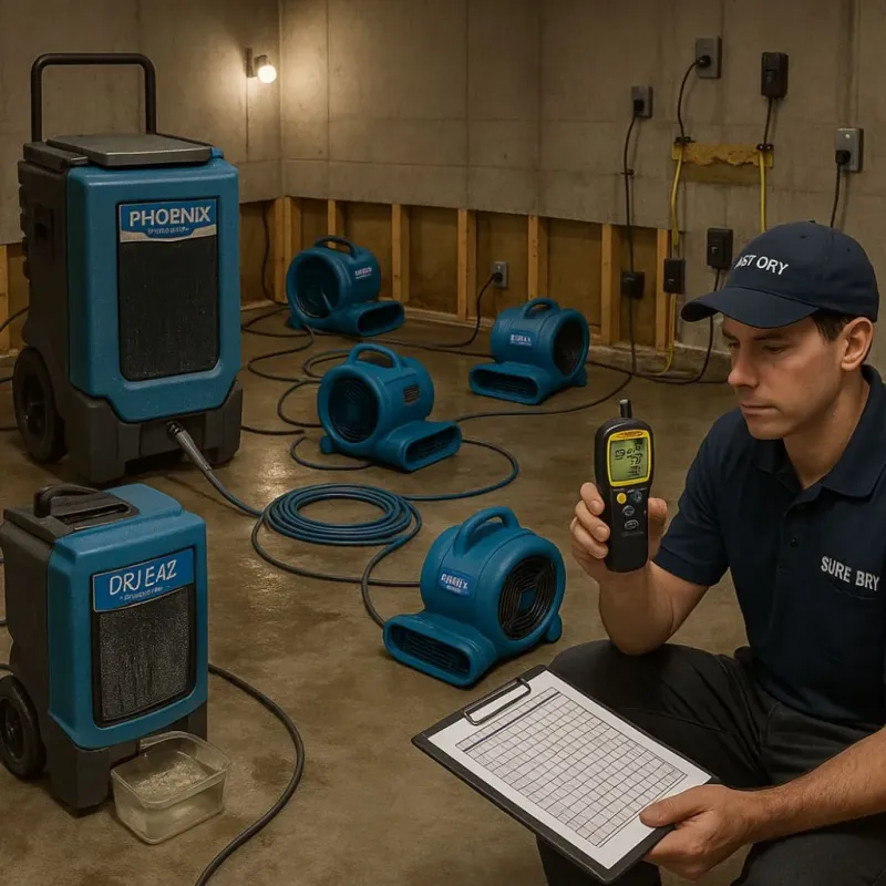 Structural Drying and Dehumidification process in Arbutus, MD